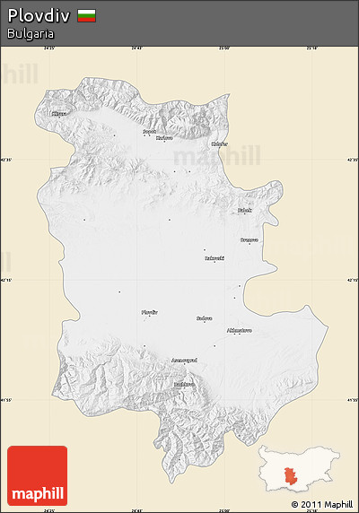 Classic Style Map of Plovdiv, single color outside