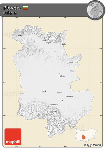 Classic Style Map of Plovdiv, single color outside