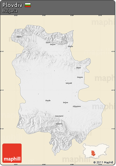 Classic Style Map of Plovdiv, single color outside