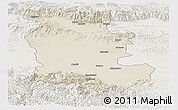 Shaded Relief Panoramic Map of Plovdiv, lighten