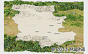 Shaded Relief Panoramic Map of Plovdiv, satellite outside