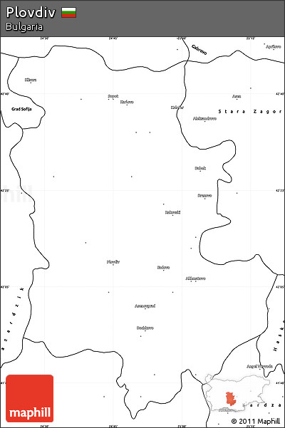 Blank Simple Map of Plovdiv