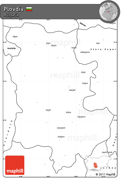 Blank Simple Map of Plovdiv