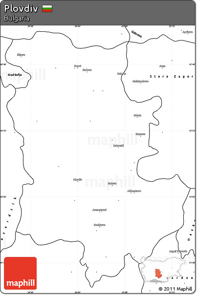 Blank Simple Map of Plovdiv