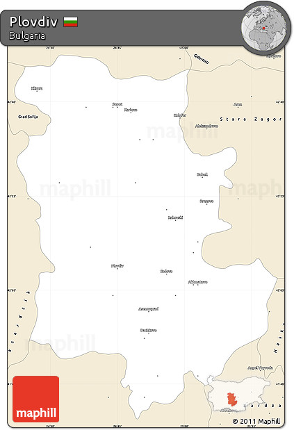 Classic Style Simple Map of Plovdiv