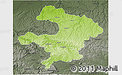 Physical 3D Map of Razgrad, darken, semi-desaturated