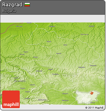 Physical 3D Map of Razgrad