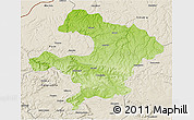 Physical 3D Map of Razgrad, shaded relief outside