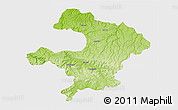 Physical 3D Map of Razgrad, single color outside