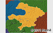 Political 3D Map of Razgrad, darken