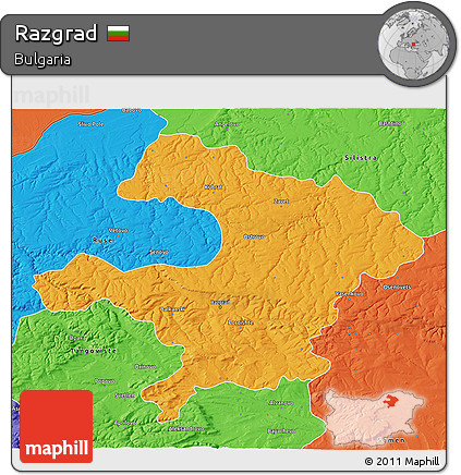 Political 3D Map of Razgrad