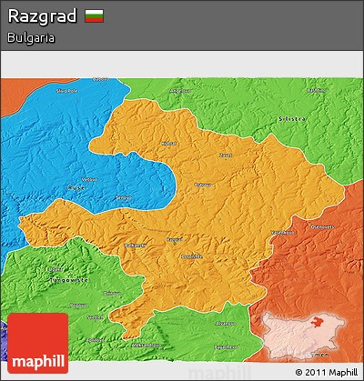 Political 3D Map of Razgrad