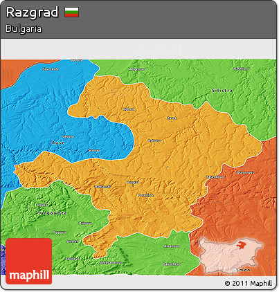 Political 3D Map of Razgrad
