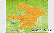 Political 3D Map of Razgrad, physical outside