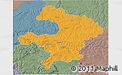 Political 3D Map of Razgrad, semi-desaturated