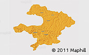 Political 3D Map of Razgrad, single color outside