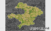 Satellite 3D Map of Razgrad, darken, desaturated