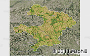 Satellite 3D Map of Razgrad, semi-desaturated