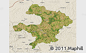 Satellite 3D Map of Razgrad, shaded relief outside