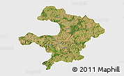 Satellite 3D Map of Razgrad, single color outside