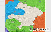 Shaded Relief 3D Map of Razgrad, political outside