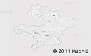 Silver Style 3D Map of Razgrad, single color outside
