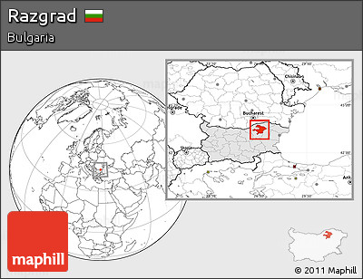 Blank Location Map of Razgrad, highlighted country