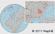 Gray Location Map of Razgrad, hill shading