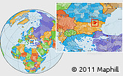 Political Location Map of Razgrad, within the entire country