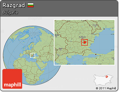 Savanna Style Location Map of Razgrad