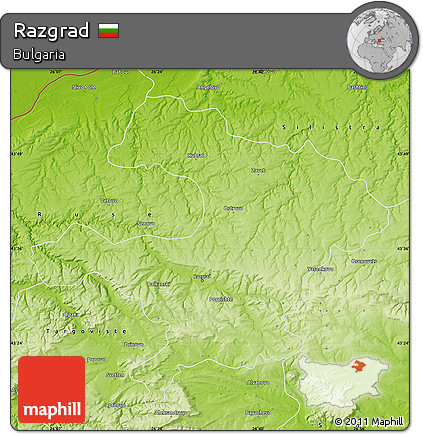 Physical Map of Razgrad
