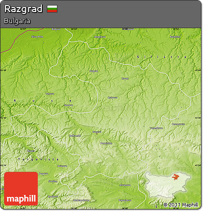 Physical Map of Razgrad