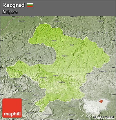 Physical Map of Razgrad, semi-desaturated