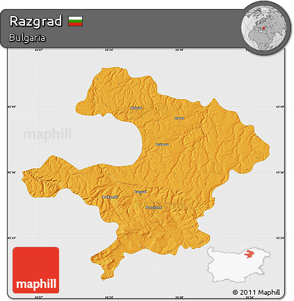 Political Map of Razgrad, single color outside