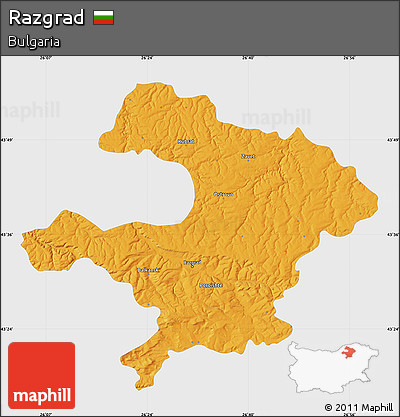 Political Map of Razgrad, single color outside