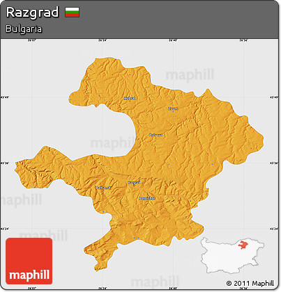 Political Map of Razgrad, single color outside