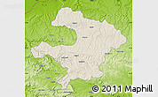 Shaded Relief Map of Razgrad, physical outside