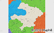 Shaded Relief Map of Razgrad, political outside