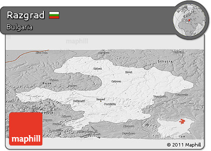 Gray Panoramic Map of Razgrad