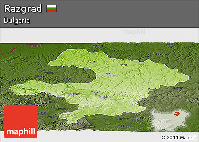Physical Panoramic Map of Razgrad, darken