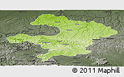 Physical Panoramic Map of Razgrad, darken, semi-desaturated