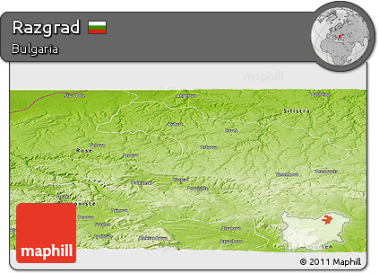 Physical Panoramic Map of Razgrad