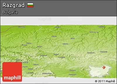 Physical Panoramic Map of Razgrad