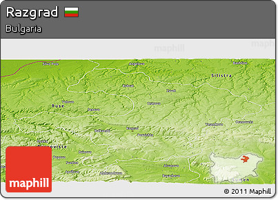 Physical Panoramic Map of Razgrad