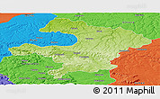 Physical Panoramic Map of Razgrad, political outside