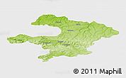 Physical Panoramic Map of Razgrad, single color outside