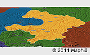 Political Panoramic Map of Razgrad, darken