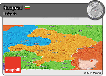 Political Panoramic Map of Razgrad