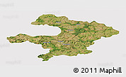 Satellite Panoramic Map of Razgrad, cropped outside