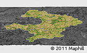 Satellite Panoramic Map of Razgrad, darken, desaturated